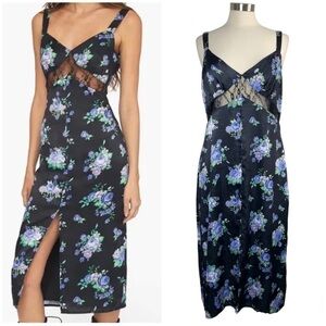 WEWOREWHAT NWT Satin Floral Slip Dress size XL